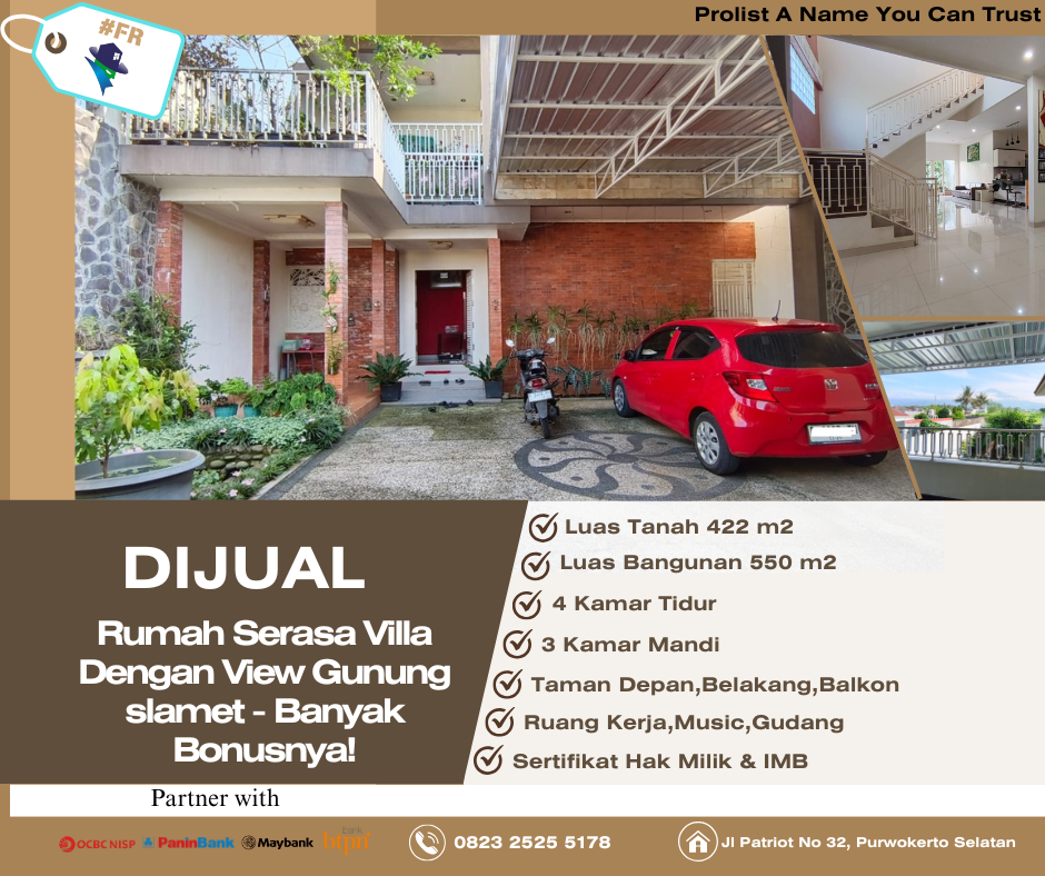 Dijual Rumah Serasa Villa Dengan View Gunung slamet - Banyak Bonusnya!