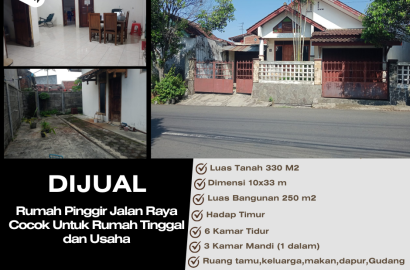 Dijual Rumah Pinggir Jalan Raya Cocok Untuk Rumah Tinggal dan Usaha