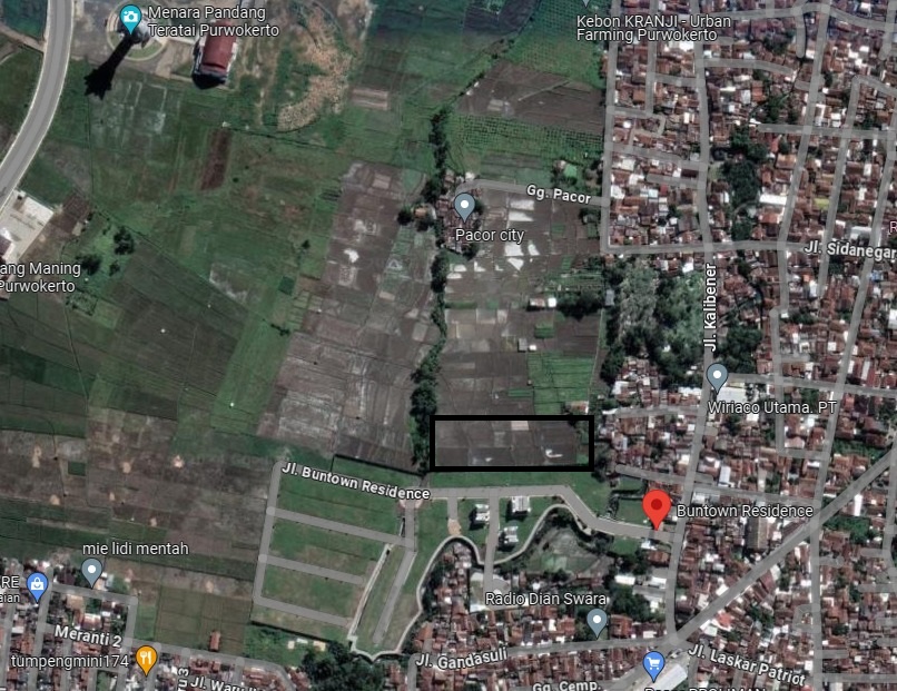 Dijual 2 Bidang Tanah Sawah Dalam Kota Purwokerto - Nempel Dengan Buntown Residence Purwokerto